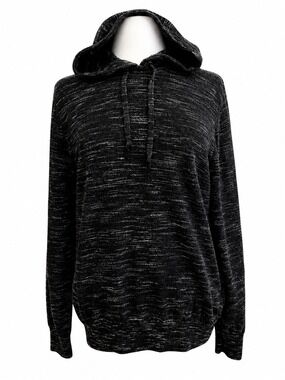 Club Monaco Ralph Lauren 100% merino wool sweater hood black white large unisex